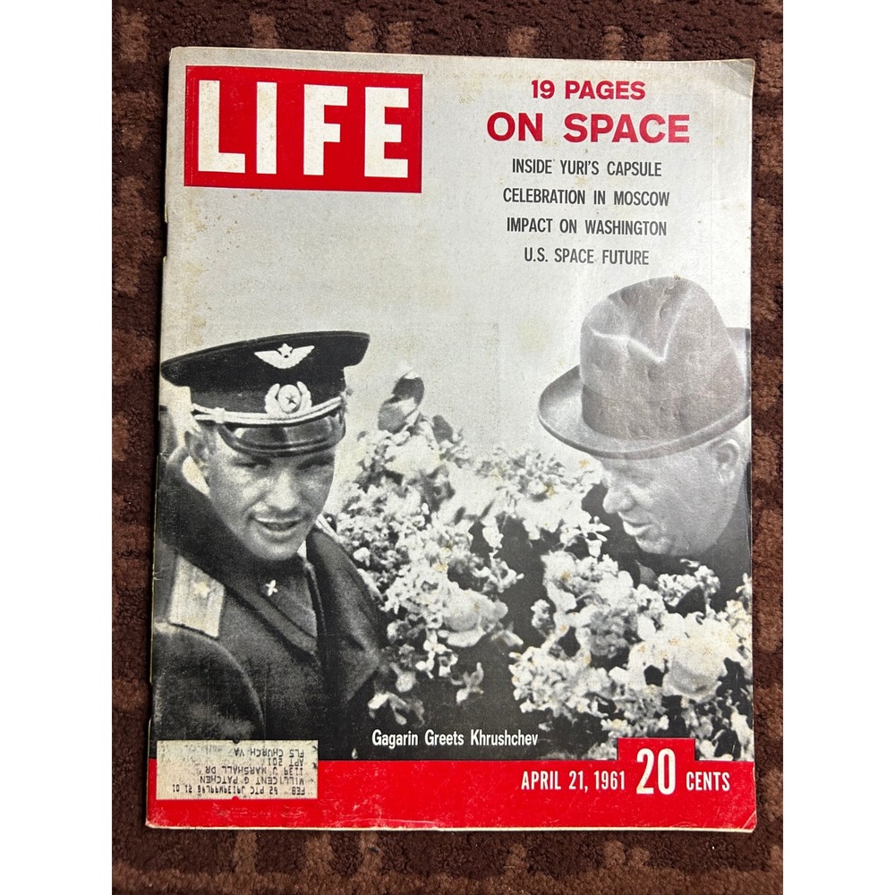 Vintage LIFE Magazine April 21 1961 Yuri Gagarin Space Race Khrushchev
